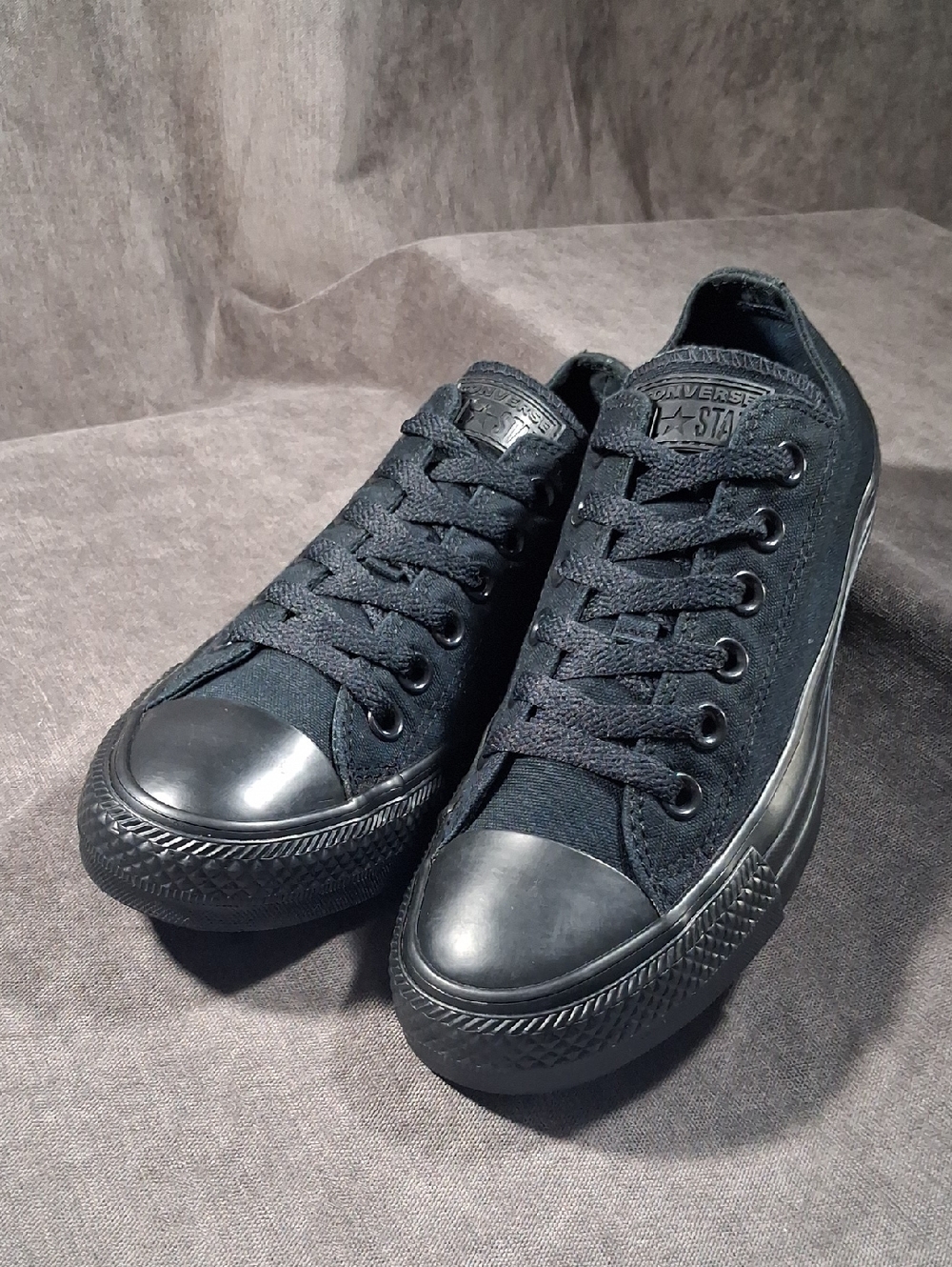Converse Chuck Taylor All Star Ox Low Mono Black Lace Up Sneakers VG US 7